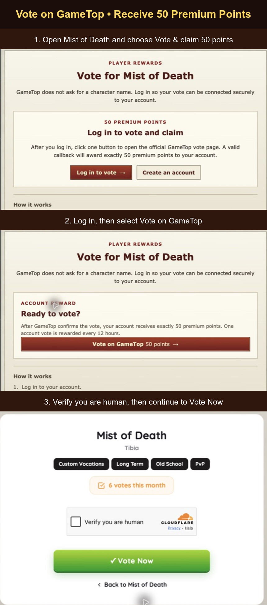 Three-step Mist of Death GameTop voting guide