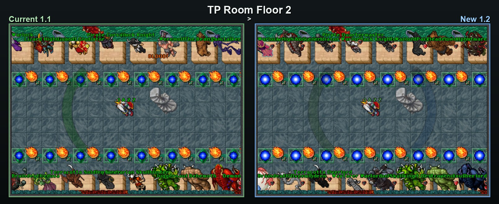TP room Floor 2 current 1.1 beside new 1.2