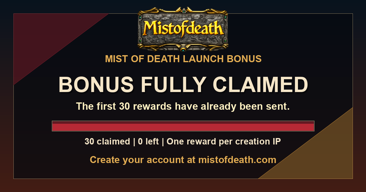 Mist of Death launch bonus slots banner