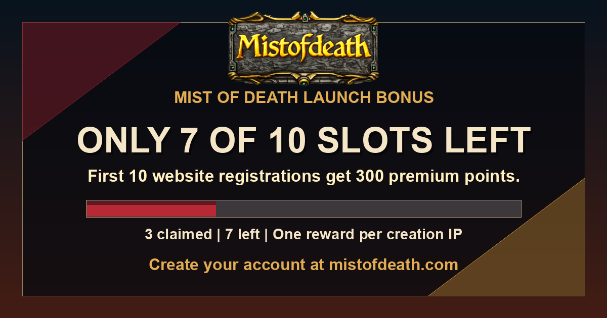 Mist of Death launch bonus slots banner